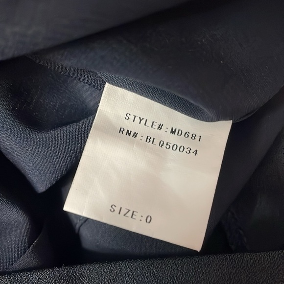 BLQ Pleated Navy Romper - Picture 6 of 11